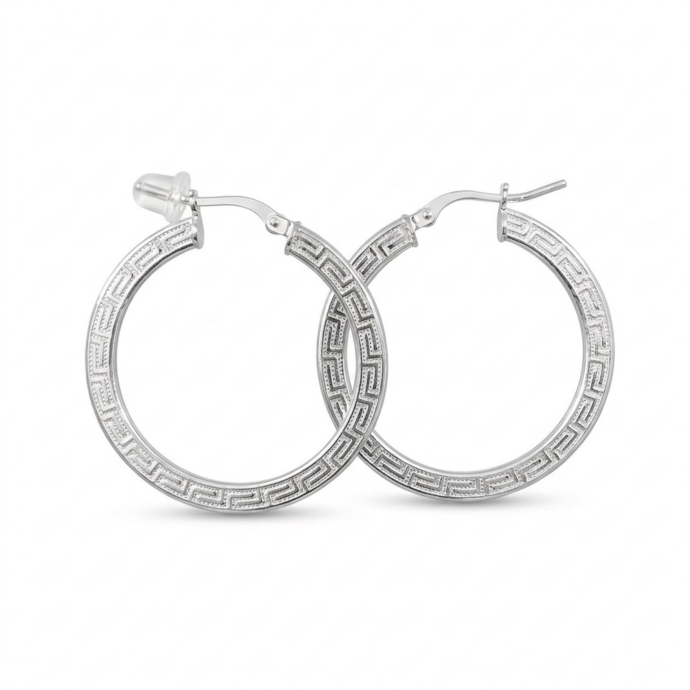 Mia Fiore Sterling Silver Greek Key Earrings 65$